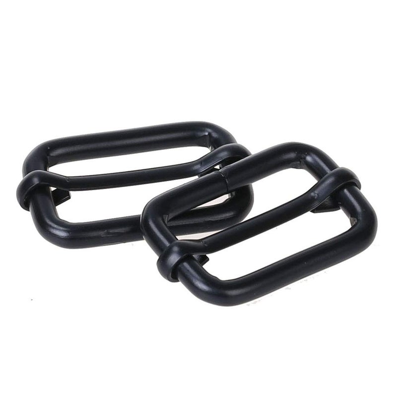 COTOWIN Adjustable Metal Slide Rectangle Buckle Pack of 20 (Black  1"")